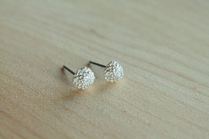 "Silver & Black" Niobium Stud Earrings