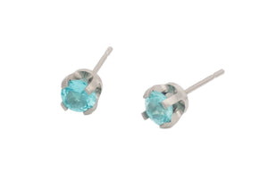 Pure Titanium Earrings Apatite Facet Cut Hypoallergenic Nickel Free Studs