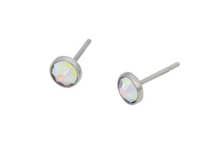 Aurora Borealis Crystal Bezels (Titanium Stud Earrings)