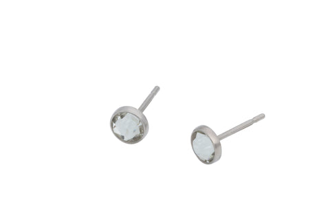 Clear Swarovski Crystal Bezels (Pure Titanium Post Earrings)