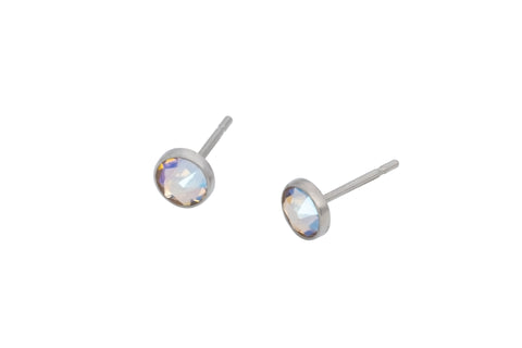 Silk Shimmer Multi-Color Crystal Pure Titanium Stud Earrings