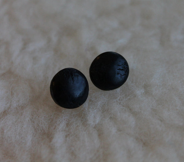 Vintage Japanese Wood Cabachons (Niobium/Titanium/Surgical Steel Studs) - Pretty Sensitive Ears