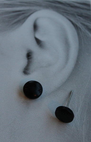 Vintage Japanese Wood Cabachons (Niobium/Titanium/Surgical Steel Studs) - Pretty Sensitive Ears