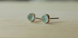Rose Cut Sky Blue Topaz Bezel Gemstones, Large (Niobium or Titanium Stud Earrings) - Pretty Sensitive Ears