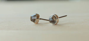 Rose Cut Smoky Quartz Bezel Gemstones, Large (Niobium or Titanium Post Earrings) - Pretty Sensitive Ears