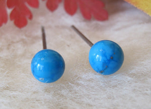 Turquoise Gemstones, Large (Niobium, Titanium, or Surgical Steel Stud Earrings) - Pretty Sensitive Ears
