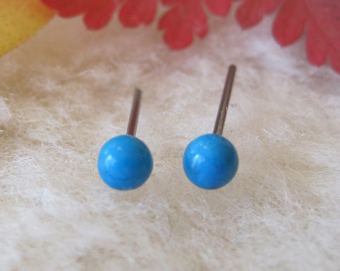 Turquoise Gemstones, Small (Titanium, Niobium, or Surgical Steel Stud Earrings) - Pretty Sensitive Ears